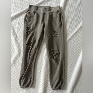 GREEN DISTRESSED JOGGERS // NSF // SIZE SMALL